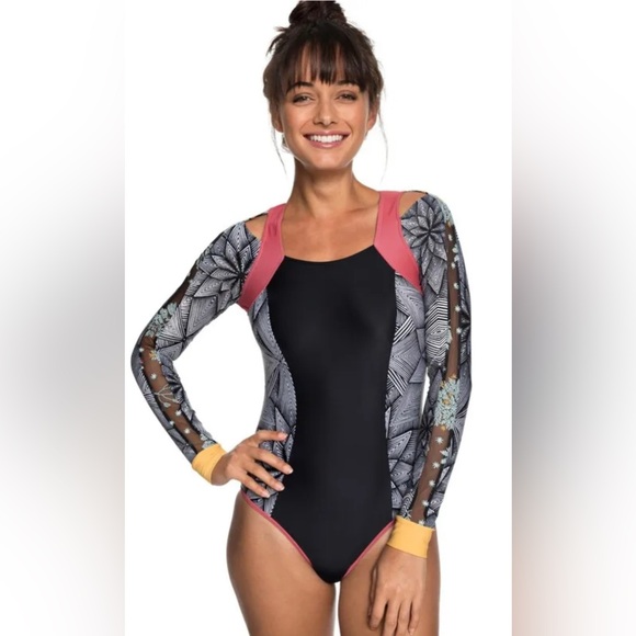 Roxy Other - Roxy Pop Surf Long Sleeve UPF 50 Zipped One-Piece Rashguard Small